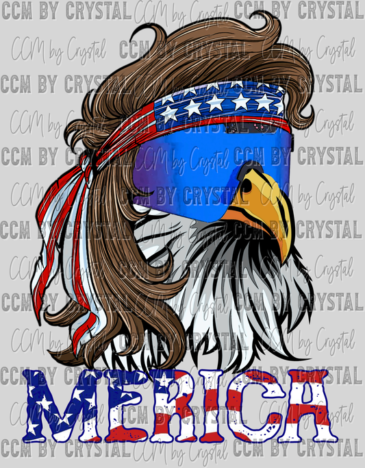 USA Merica Mullet Eagle That's Why I'm Here Ready to Press Transfer