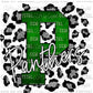 P Panther Green on Silver Leopard Print Ready To Press Transfer