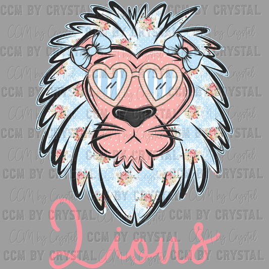 Preppy Lions Mascot Ready to Press Transfer DTF Transfer Sublimation Transfer
