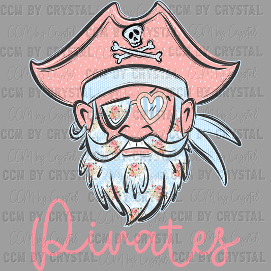 Preppy Pirates Mascot Ready to Press Transfer DTF Transfer Sublimation Transfer