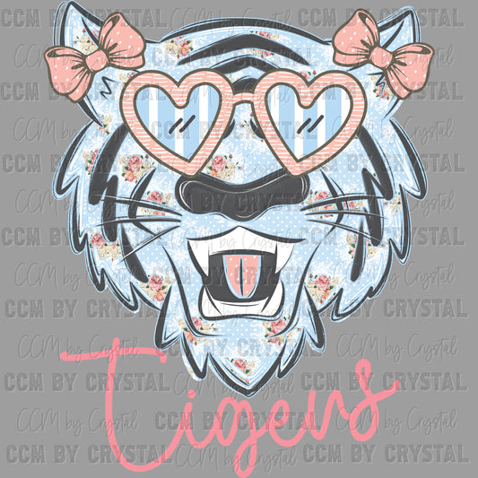 Preppy Tigers Mascot Ready to Press Transfer DTF Transfer Sublimation Transfer