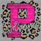 P Wolverines Pink with Gold Leopard Background Mascot Ready to Press Transfer