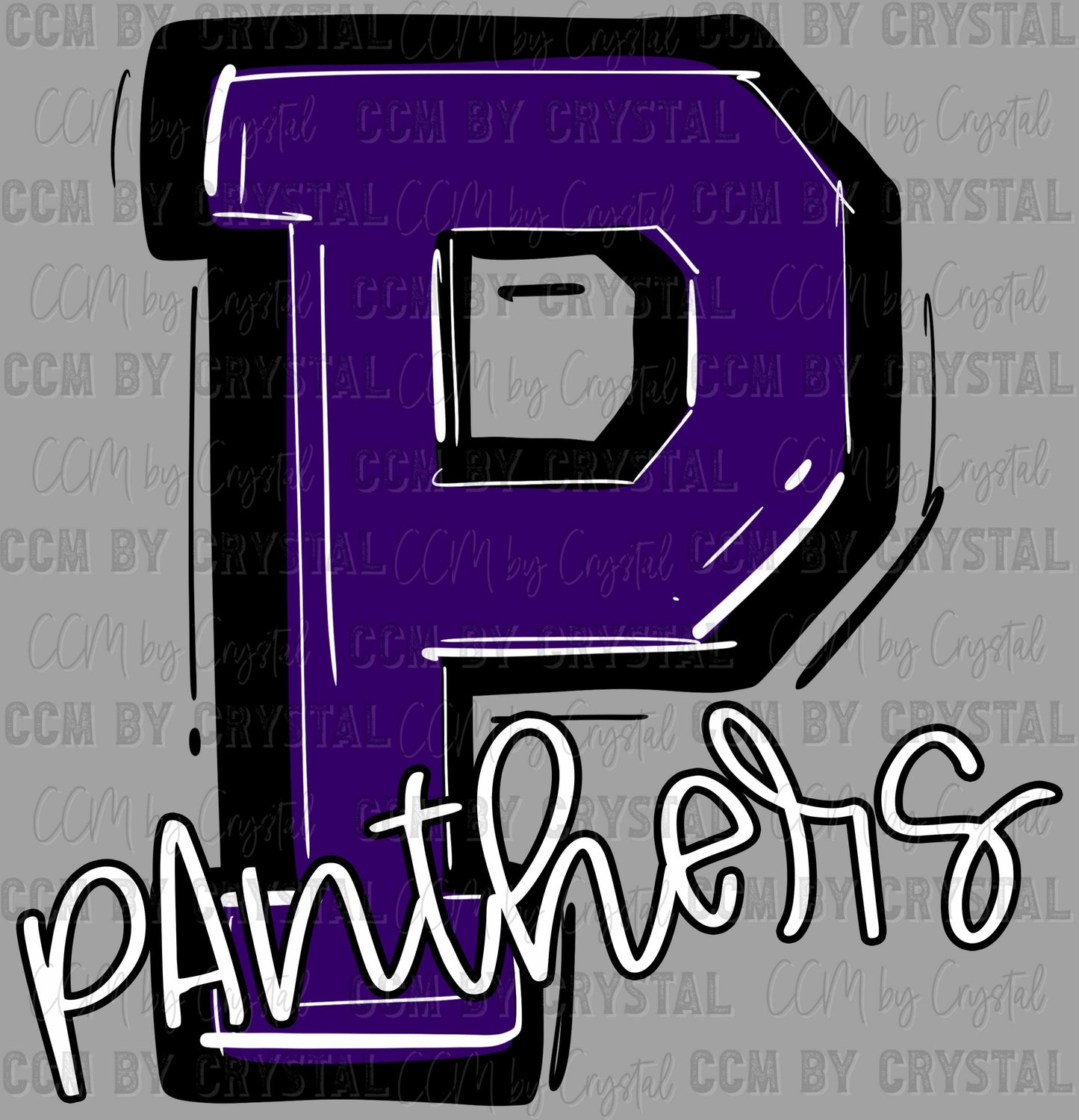 Panthers Purple Sports Mascot Ready to Press Transfer DTF Transfer Sublimation Transfer