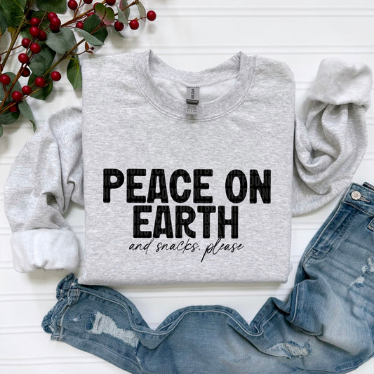 Peace on Earth and Snacks Please Ready to Press Transfer DTF Transfer Sublimation Transfer