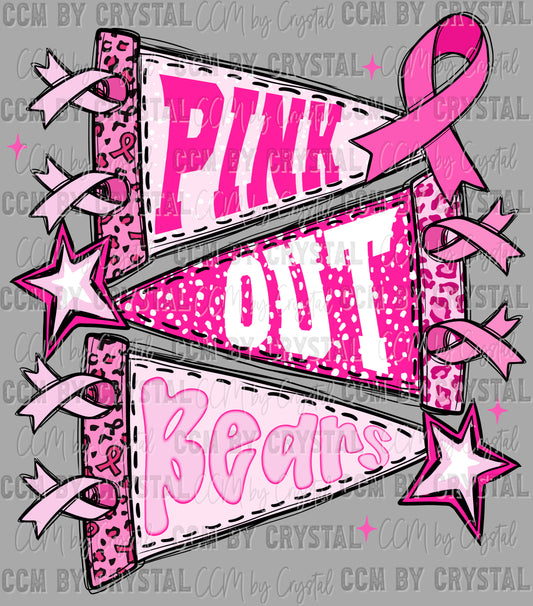 Pink Out Bears Ready to Press Transfer DTF Transfer Sublimation Transfer