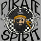 Pirate Spirit Checkered Stars Sports Mascot Ready to Press Transfer DTF Transfer Sublimation Transfer