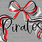 Pirate Bow Ribbon Sports Mascot Ready to Press Transfer DTF Transfer Sublimation Transfer