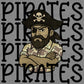 Pirates Camo Stacked Sports Mascot Ready to Press Transfer DTF Transfer Sublimation Transfer