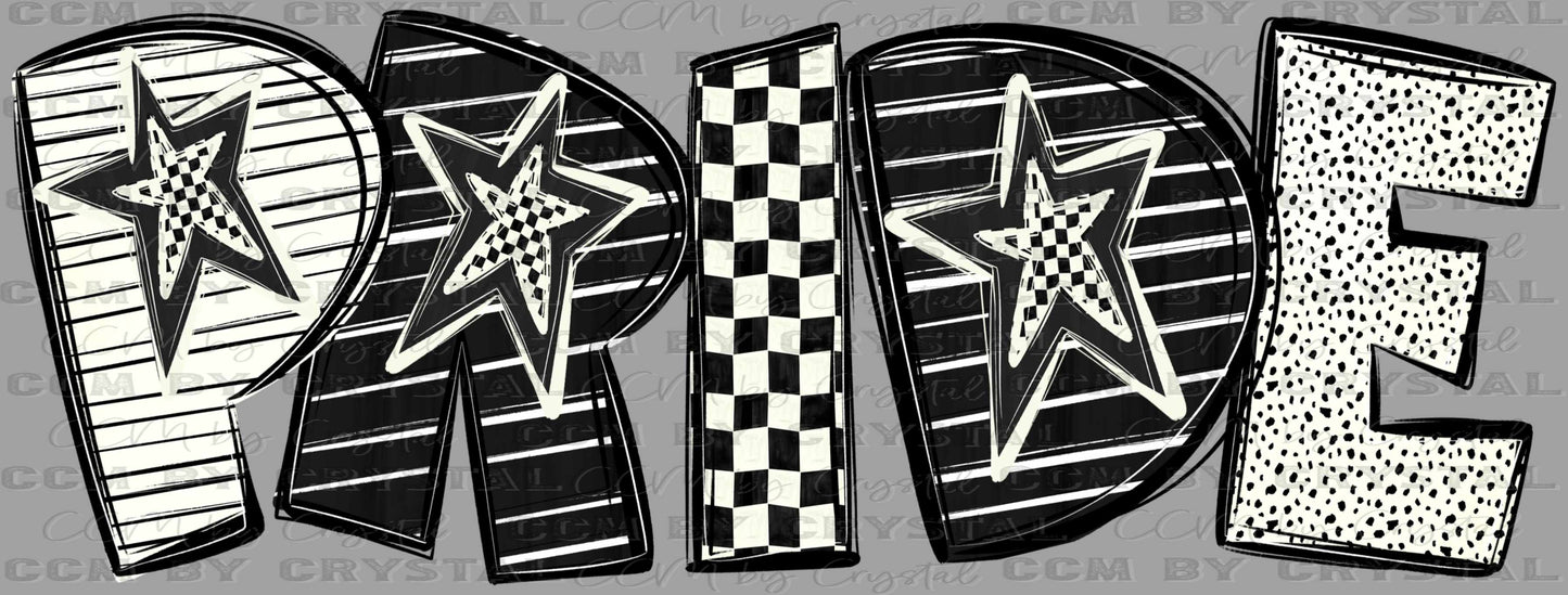 Pride Stars Checkered Sports Mascot Ready to Press Transfer DTF Transfer Sublimation Transfer