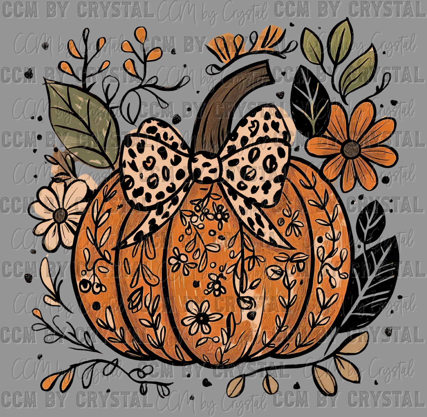 Pumpkin Fall Bow Ready to Press Transfer DTF Transfer Sublimation Transfer