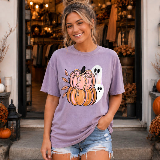 Pumpkin Ghosts Halloween Fall Ready to Press DTF Transfers Sublimation Transfers