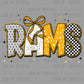 Rams Yellow Mascot Ready to Press Transfer DTF Transfer Sublimation Transfer