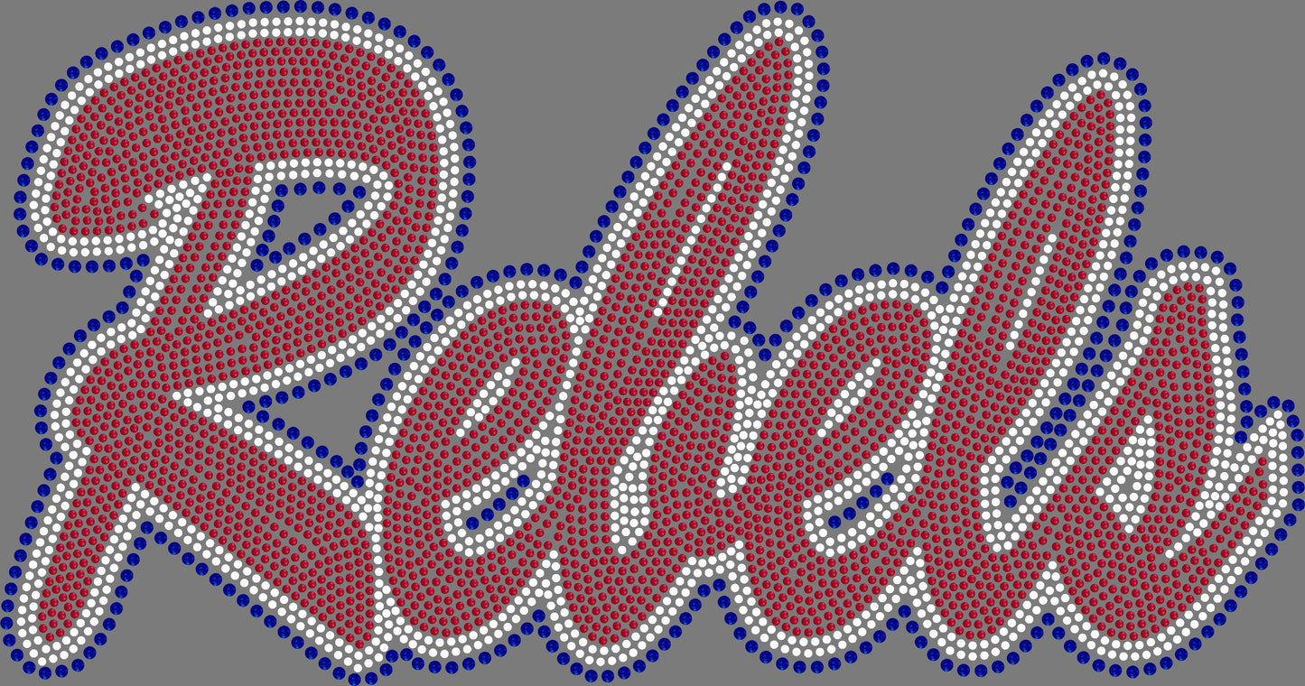 Rebels 11" 3-Color Ready to Press Spangle Transfer Bling Transfer Sparkle Transfer