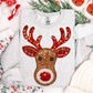 Reindeer Face Rudolph Christmas Faux Fake Sequin Ready to Press Transfer DTF Transfer Sublimation Transfer
