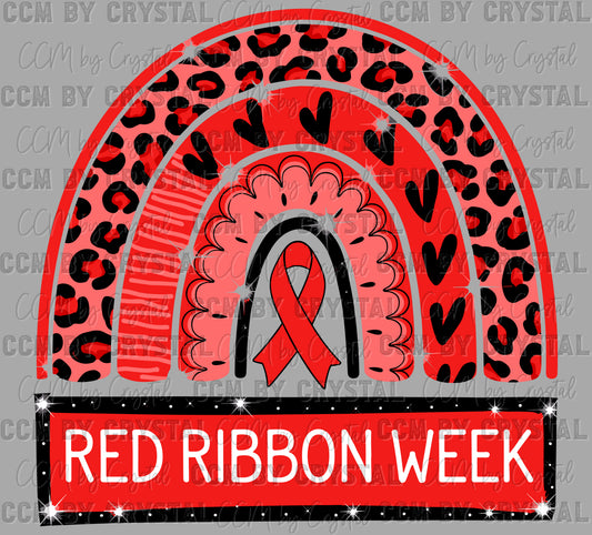 Red Ribbon Week Ready to Press Transfer DTF Transfer Sublimation Transfer
