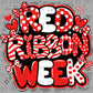 Red Ribbon Week Bow Ready to Press Transfer DTF Transfer Sublimation Transfer