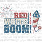 Red White and Bloom Ready to Press Transfer
