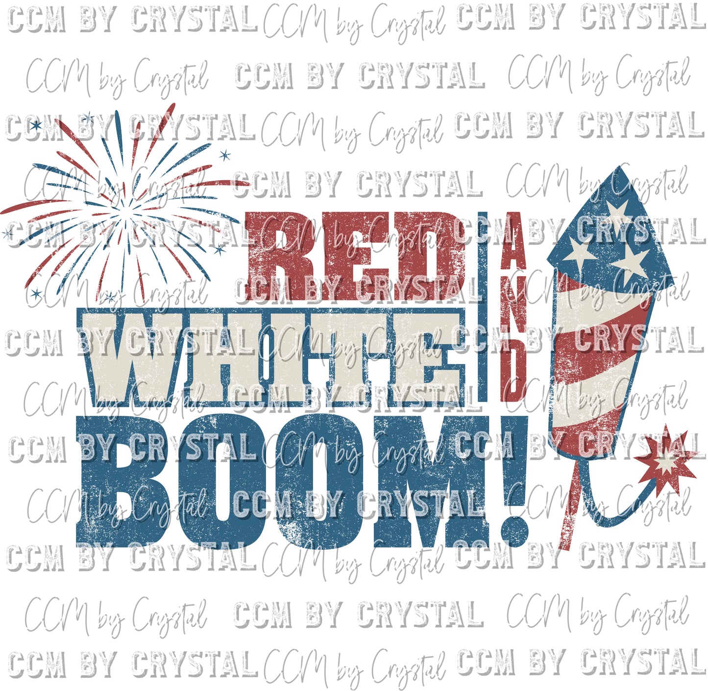 Red White and Bloom Ready to Press Transfer