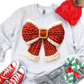 Christmas Bow Buckle Faux Fake Yarn Ready to Press Transfer DTF Transfer Sublimation Transfer