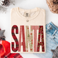 Santa Christmas Floral Faux Fake Patch Ready to Press Transfer DTF Transfer Sublimation Transfer