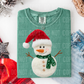 Snowman Christmas Fake Faux Sequin and Fur Ready to Press Transfer Instant Peel DTF Transfer