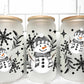 Snowmen Christmas UV Transfer 16oz Libby Glass Can Wrap Ready to Apply