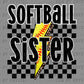 Softball Sister Ready to Press Transfer DTF Transfer Sublimation Transfer