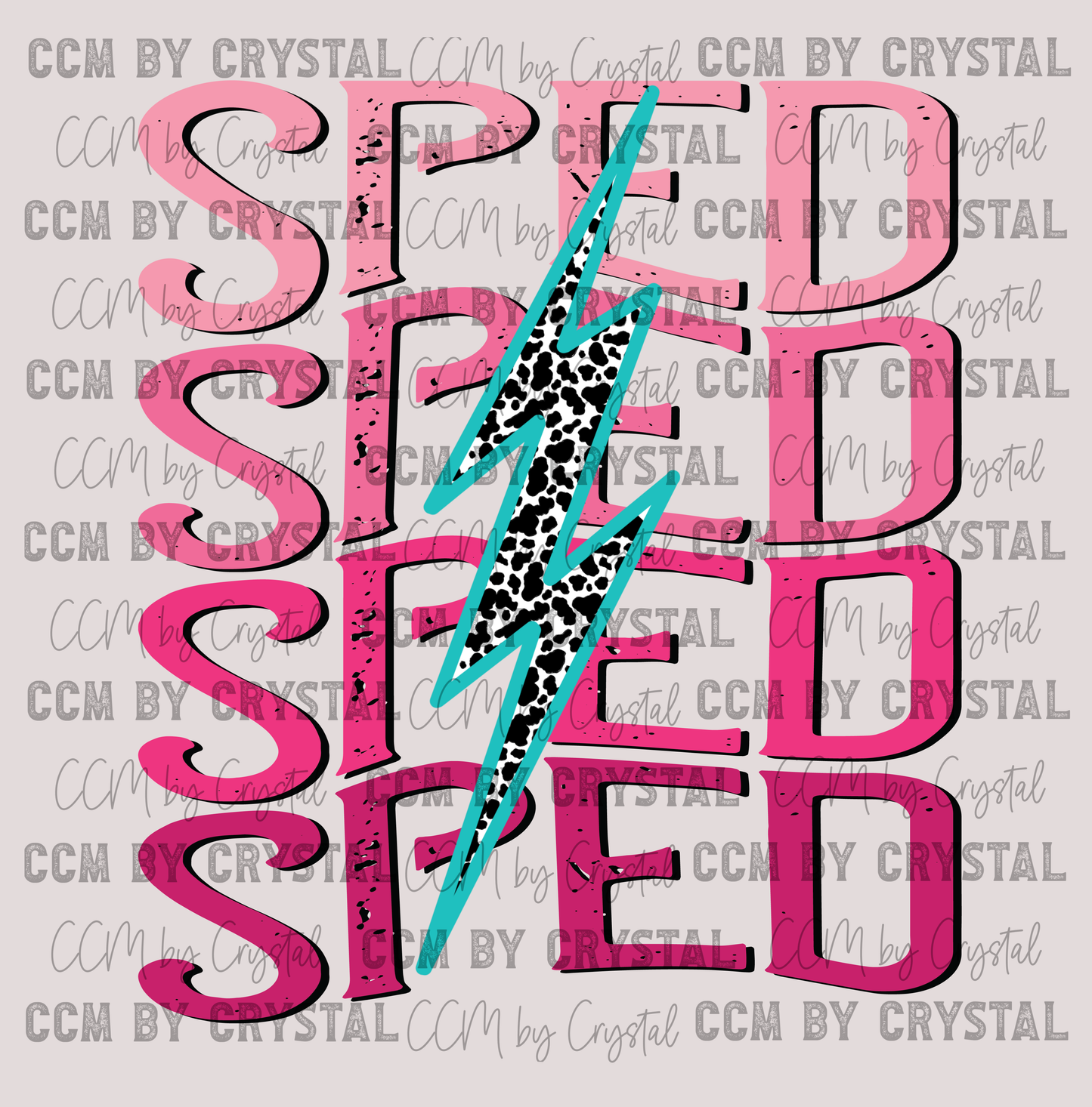 SPED Special Ed Lightning Bolt Ready to Press Transfer