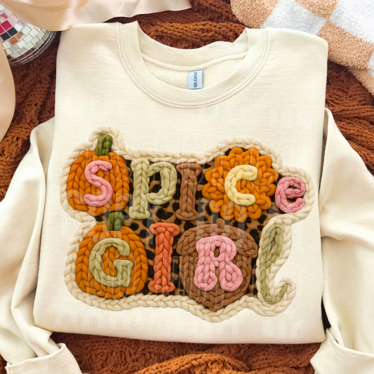Spice Girl Fake Faux Yarn Fall Ready to Press Transfer Instant Peel DTF Transfer Sublimation Transfer