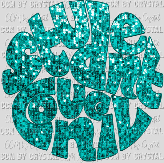 Student Council Faux Sequins Faux Embroidery Ready to Press Transfer