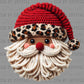 Santa Christmas Faux Yarn Leopard Print Ready to Press Transfer DTF Transfer Sublimation Transfer