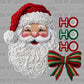 Ho Ho Ho Santa Bow Faux Yarn Christmas Ready to Press Transfer DTF Transfer Sublimation Transfer