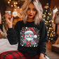 Santa Floral Christmas Faux Rhinestone Effect Ready to Press Transfer DTF Transfer Sublimation Transfer