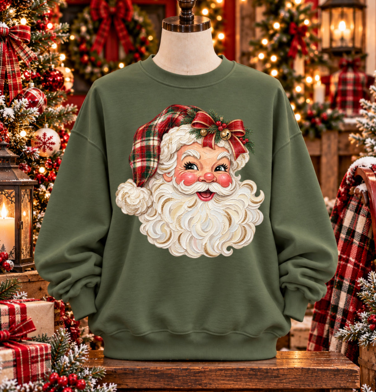 Faux Texture Santa Christmas Ready to Press DTF Transfers