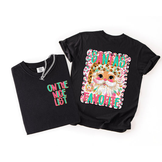 Santa's Favorite Pocket and Back Design Ready to Press Transfer Direct to Film DTF Transfers