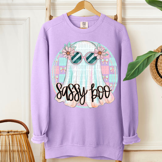 Sassy Boo Ghost Halloween Ready to Press Transfer DTF Transfer Sublimation Transfer