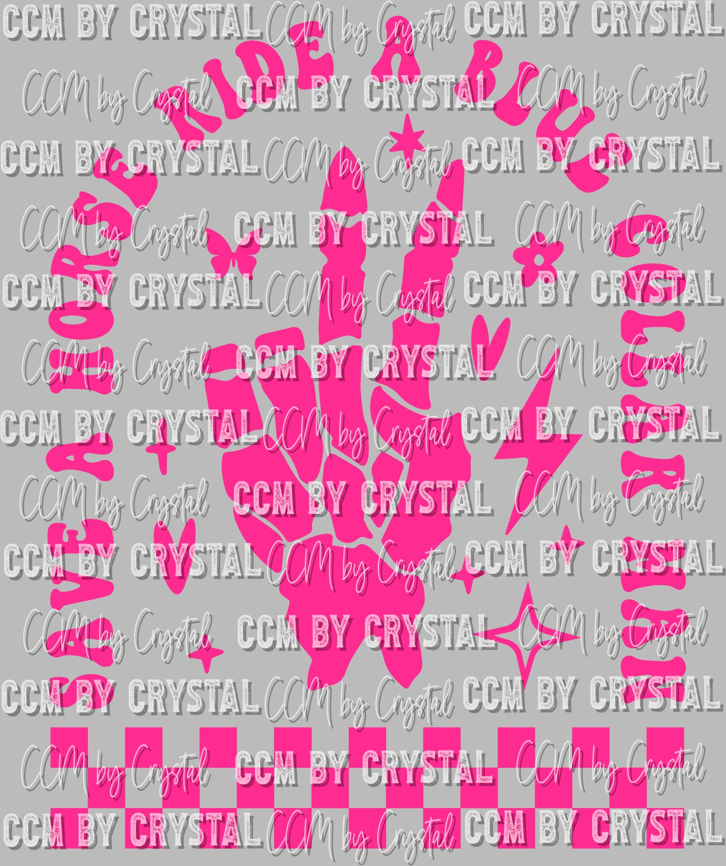 Copy of Copy of Save A Horse Ride A Blue Collar Man Pink Skull Ready To Press Transfer DTF Sublimation