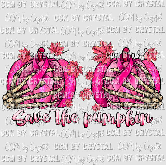 Save the Pumpkins Cancer Pink Ready to Press Transfer