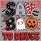 Say Boo to Drugs Red Ribbon Week Ghost Halloween Ready to Press Transfer DTF Transfer Sublimation Transfer