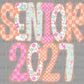 Senior 2027 Checkered Floral Flowers Ready to Press Transfer DTF Transfer Sublimation Transfer