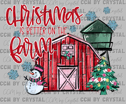 Christmas is Better on the Farm Ready to Press Transfer DTF Transfer Sublimation Transfer