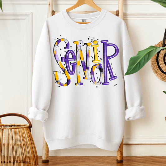 Senior Purple Yellow Gold Ready to Press Transfer DTF Transfer Sublimation Transfer