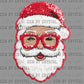 Santa with Glasses Christmas Faux Fake Sequin Ready to Press Transfer DTF Transfer Sublimation Transfer