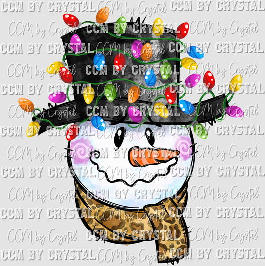 Snowman Christmas Lights Ready to Press Transfer