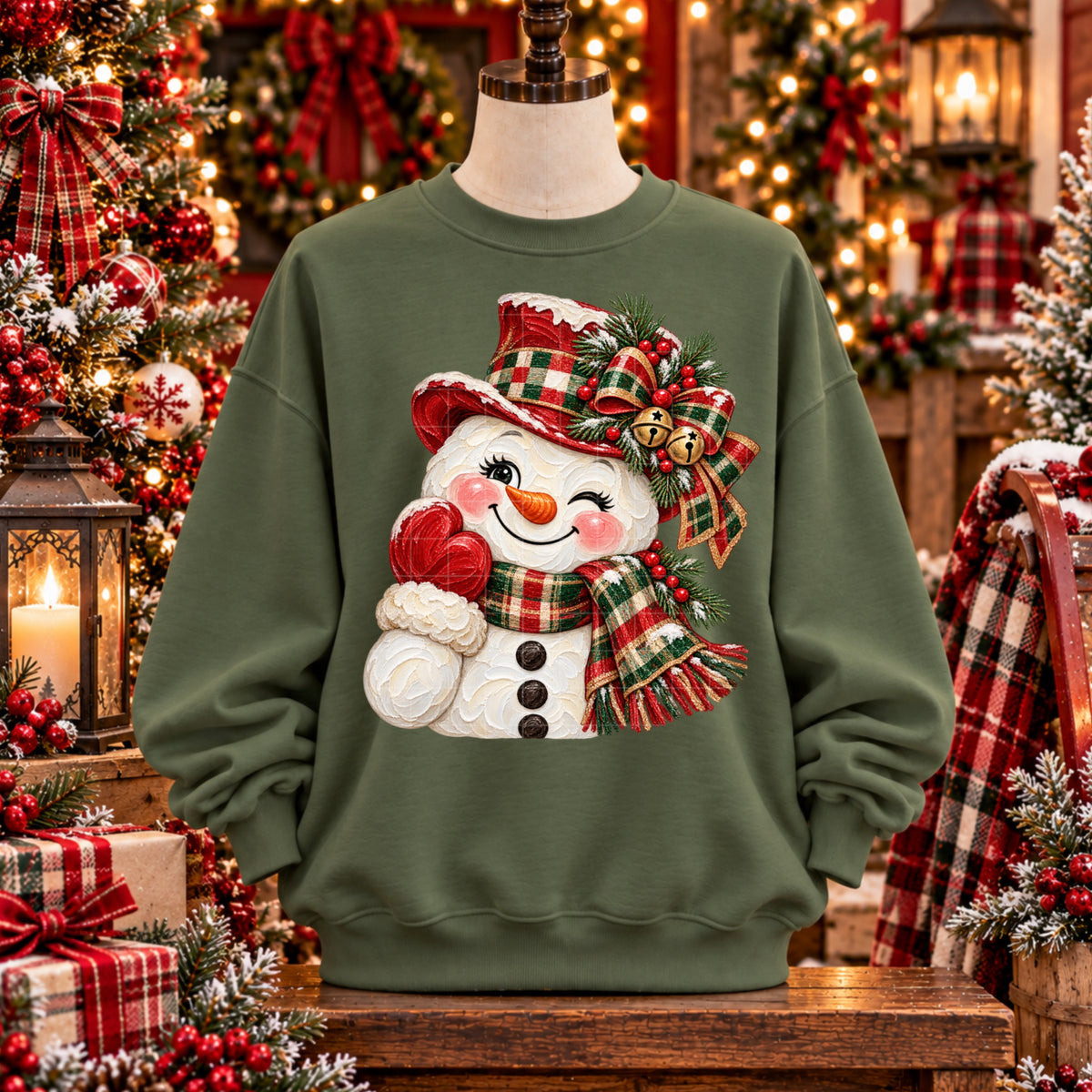Faux Texture Snowman Christmas Ready to Press DTF Transfers