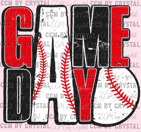 Game Day Baseball Ready to Press Transfer DTF Sublimation
