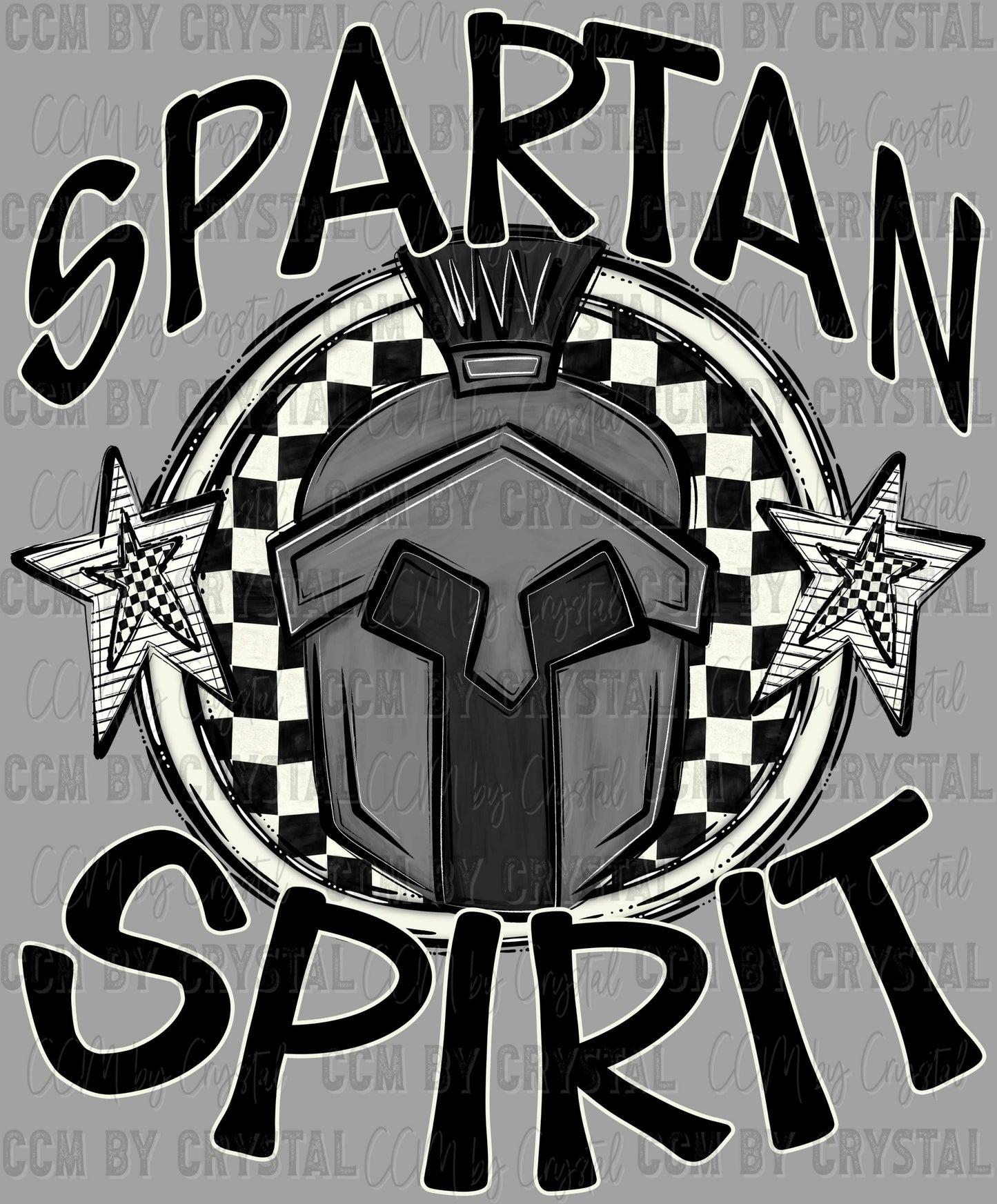 Rocket Spirit Stars Checkered Sports Mascot Ready to Press Transfer DTF Transfer Sublimation Transfer