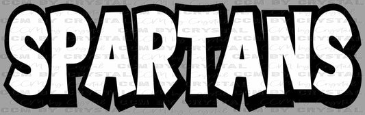 Spartans Black and White Sports Mascot Ready to Press Transfer DTF Transfer Sublimation Transfer