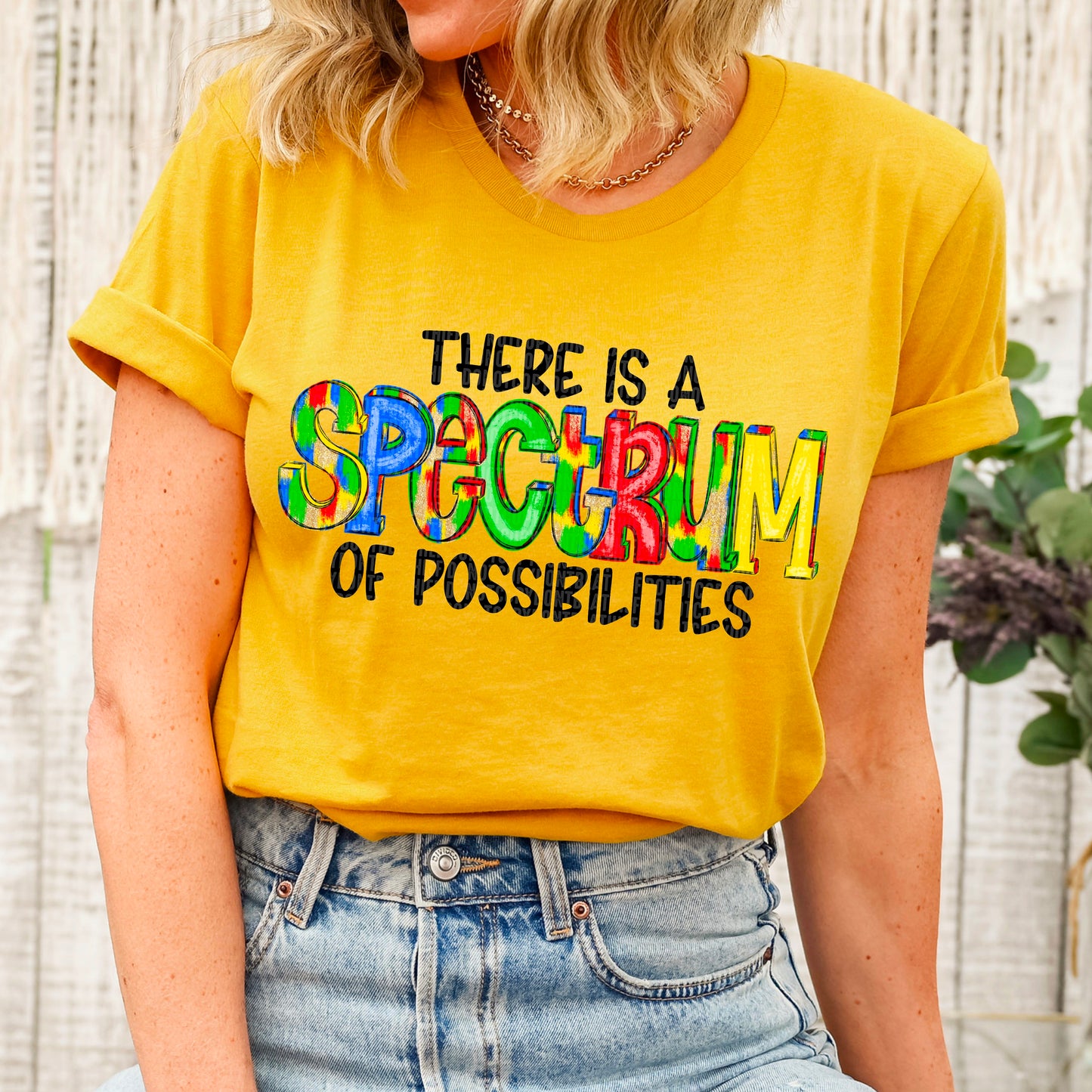 There is A Spectrum of Possibilities Autism Awareness Ready to Press Transfer DTF Transfer Sublimation Transfer