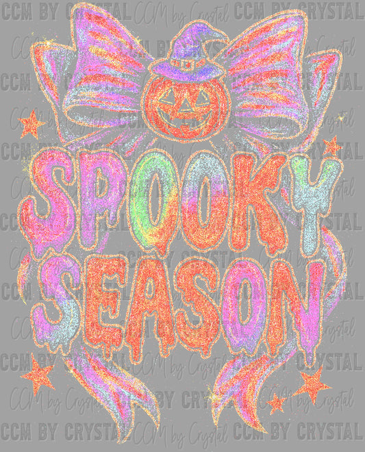 Spooky Season Pumpkin Witch Hat Halloween Fall Stars Faux Glitter Ready to Press Transfer DTF Transfer Sublimation Transfer